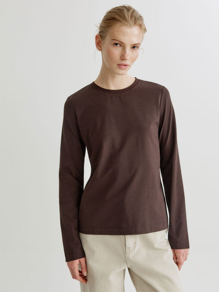 Базовый лонгслив SELA, коричневый, арт. 41391