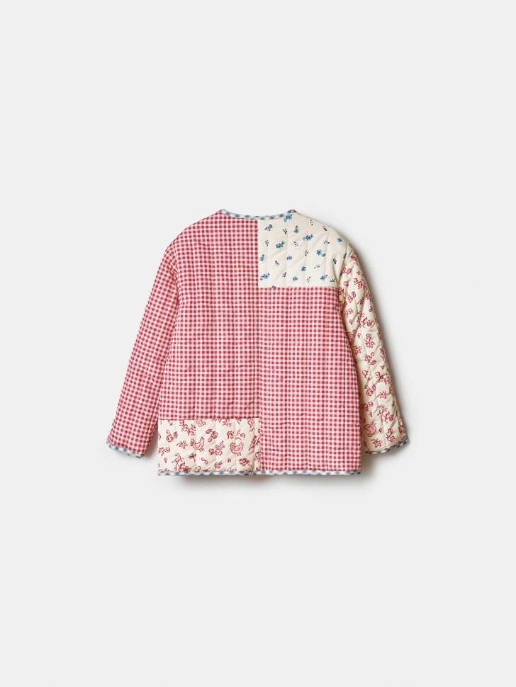 легкая стеганая куртка в стиле пэчворк для девочек из россии вид сбоку