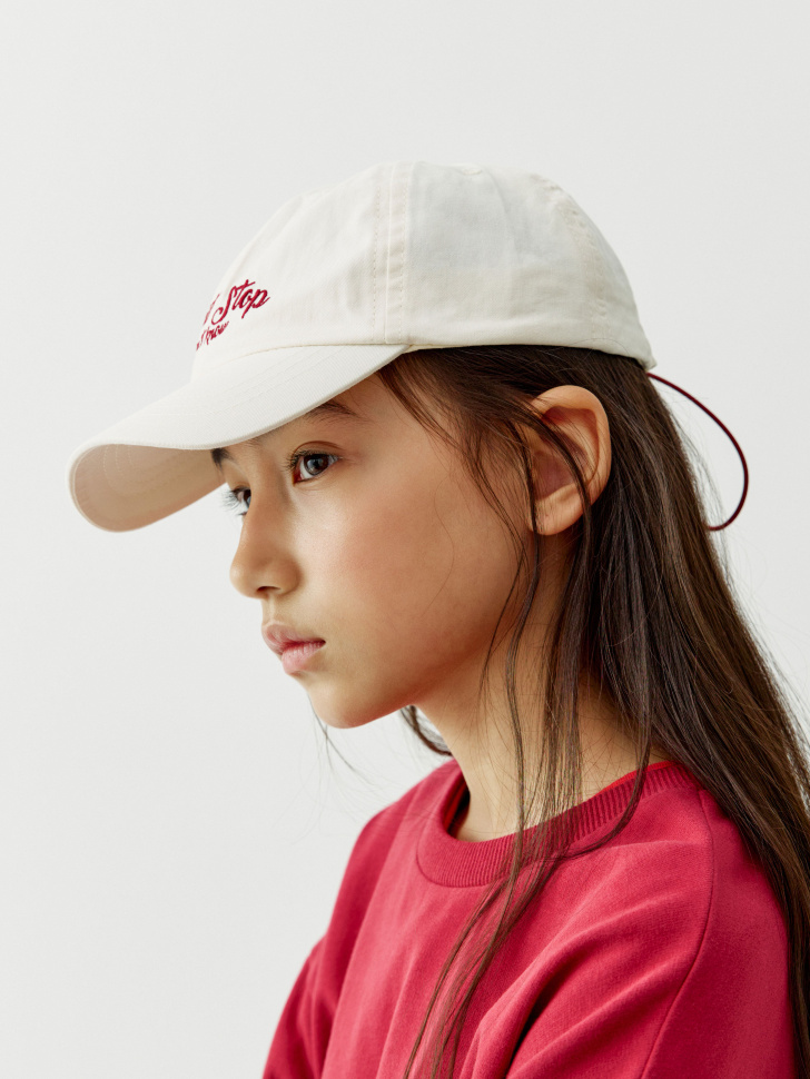 Хлопковая бейсболка Sela с вышивкой, бежевый, арт. 52765