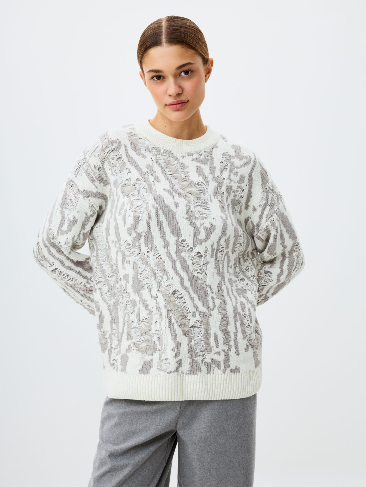 

Вязаный джемпер с принтом