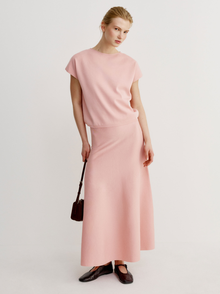 вязаная юбка макси из смесового лиоцелла премиум качества 4610517995681 фотография