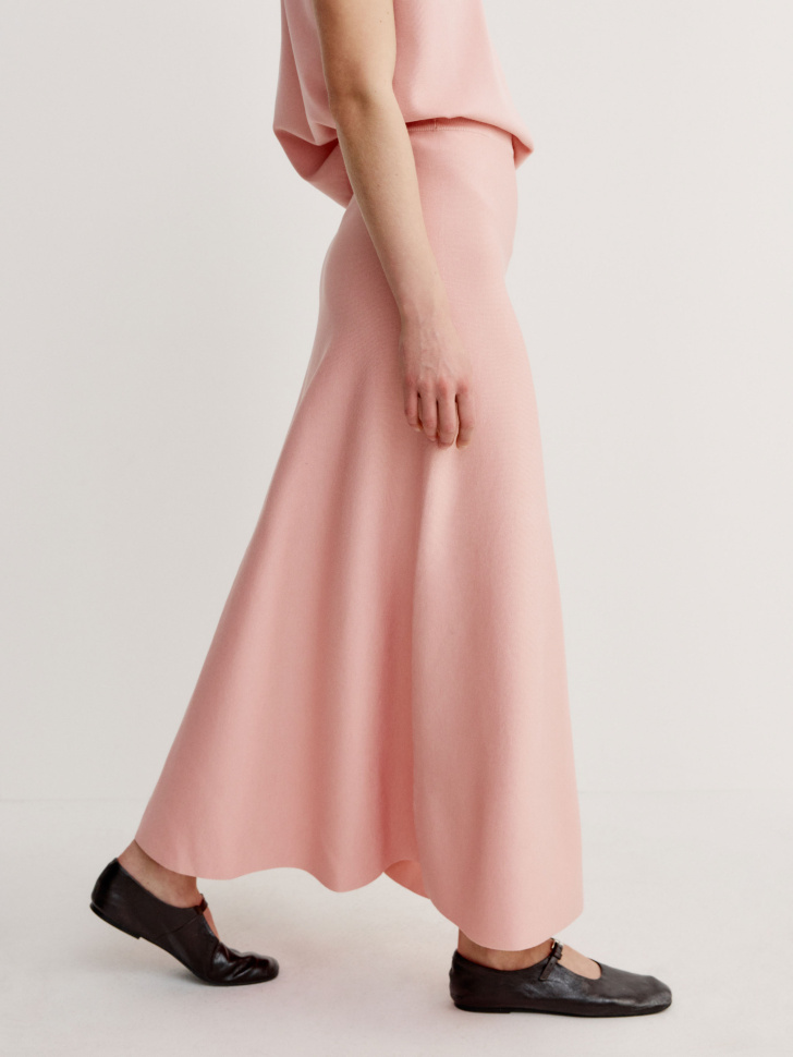 вязаная юбка макси из смесового лиоцелла премиум качества от бренда sela вид слева