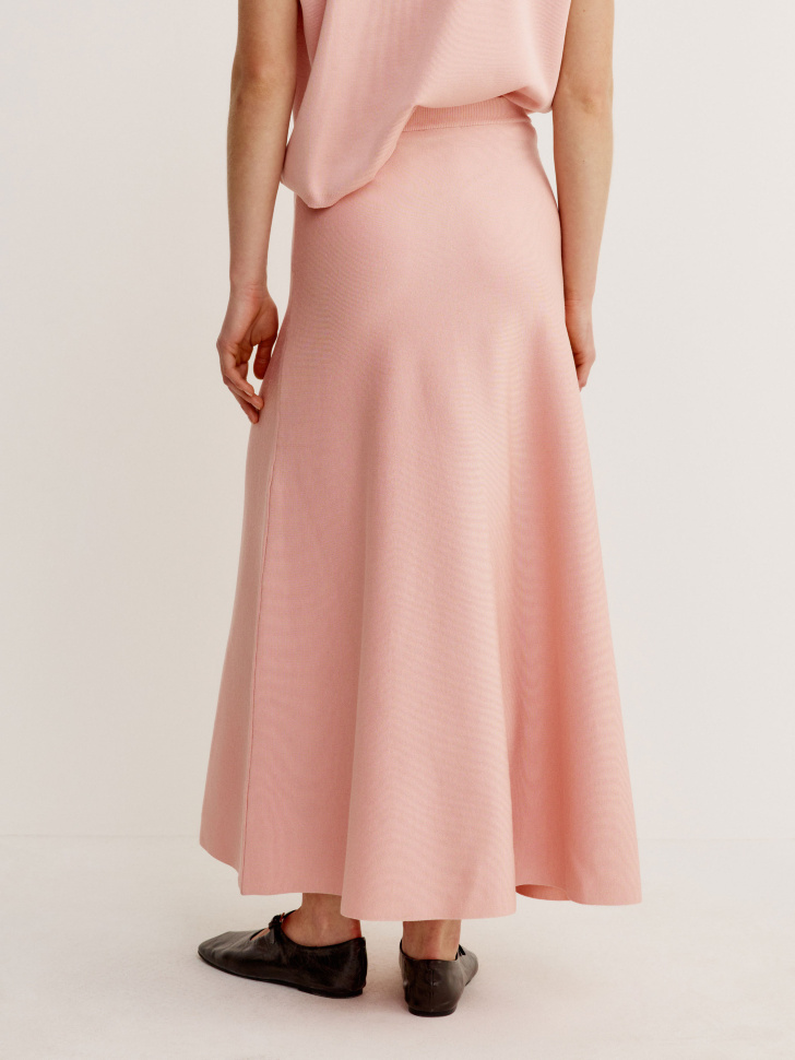 вязаная юбка макси из смесового лиоцелла премиум качества по цене 4999 руб вид справа