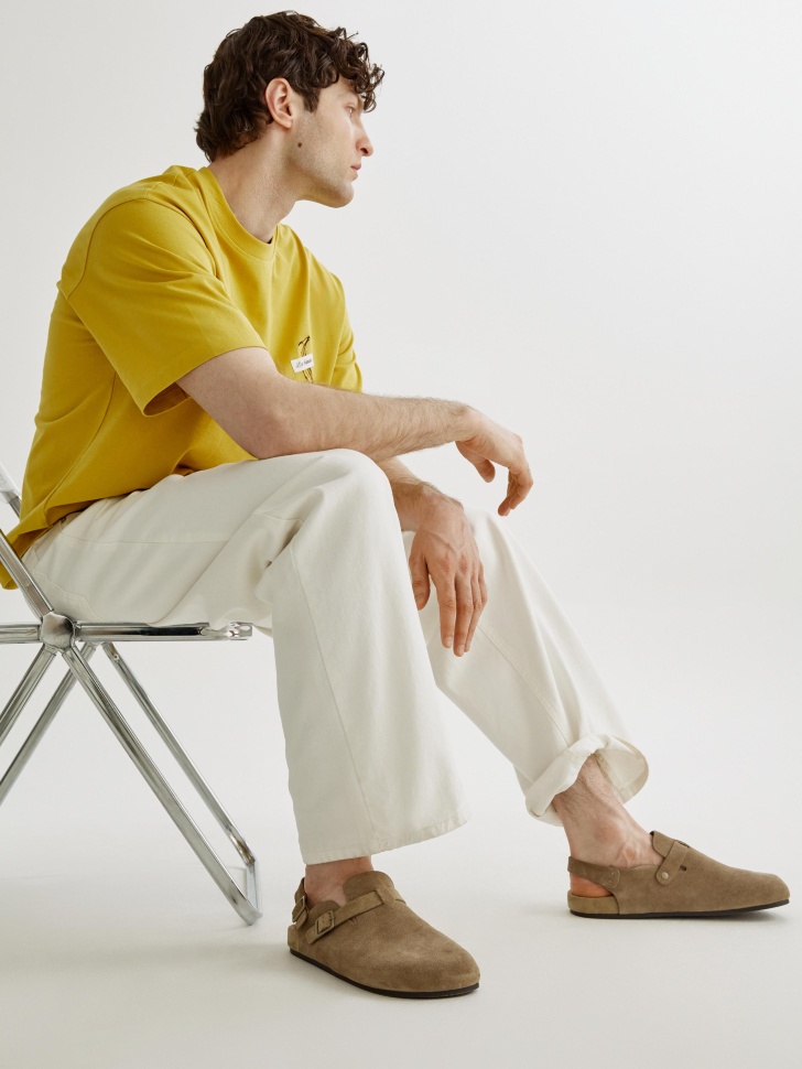 пантолеты из натуральной замши от бренда sela вид слева