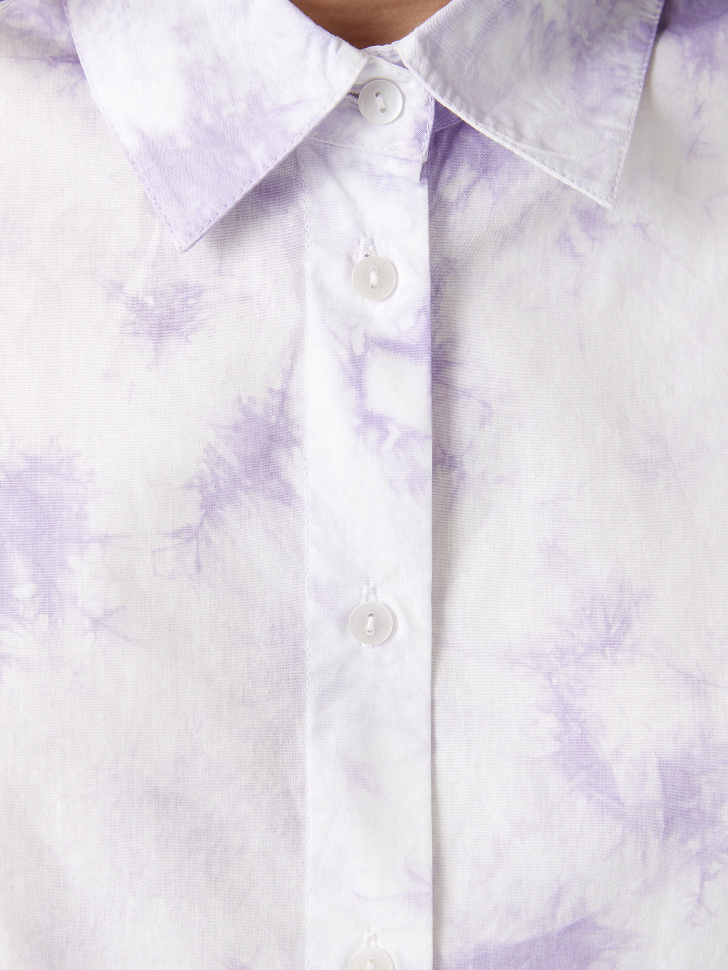 Рубашка оверсайз с принтом тай-дай (фиолетовый, XS) от Sela