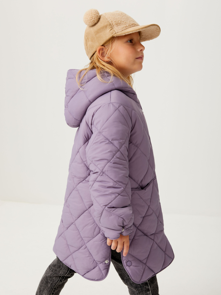 Стеганая куртка с принтом для девочек (фиолетовый, 110/ 5-6 YEARS) sela 4640078720897 - фото 2