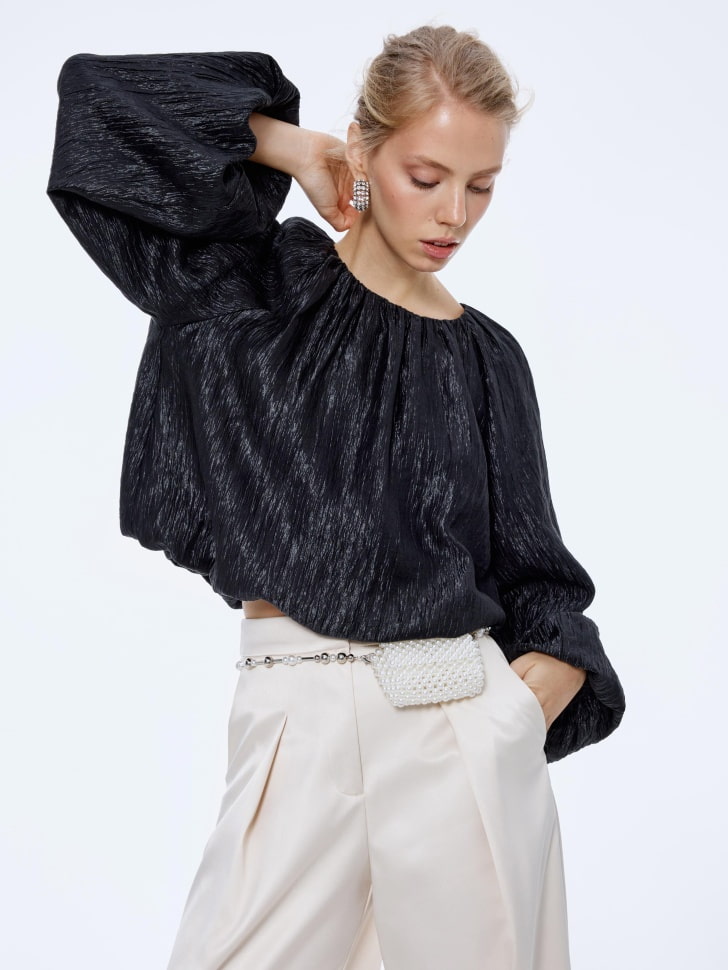 

Объемная блуза баллон с блеском, SL5812010507