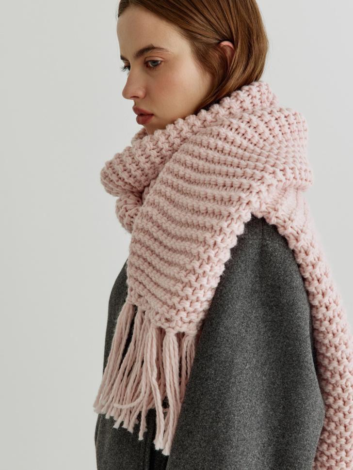 

Шарф крупной вязки с бахромой, SL6801163401