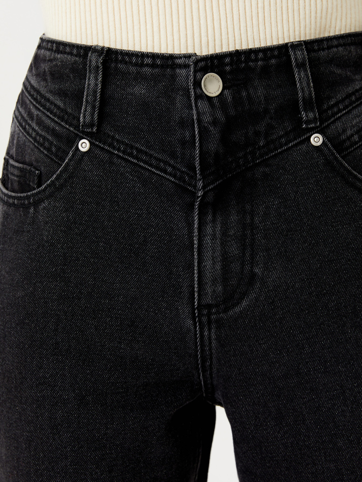 Прямые джинсы с фигурной кокеткой (серый, L) от Sela