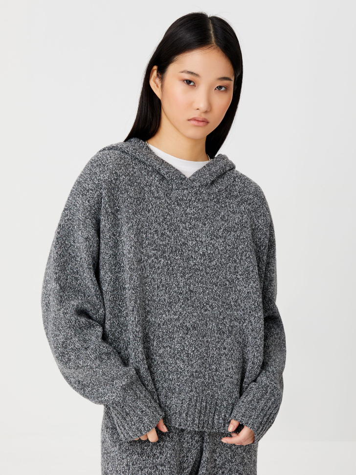 

Вязаное худи, Серый