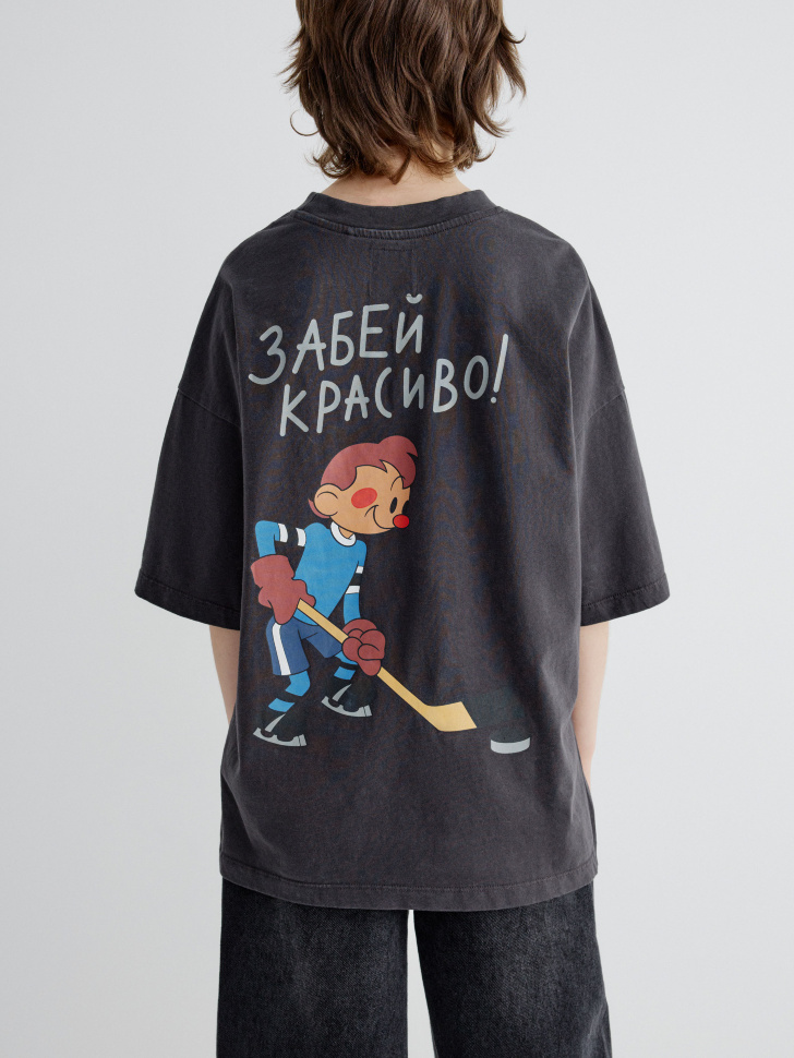 Футболка оверсайз SELA x Союзмультфильм, серый, арт. 35137
