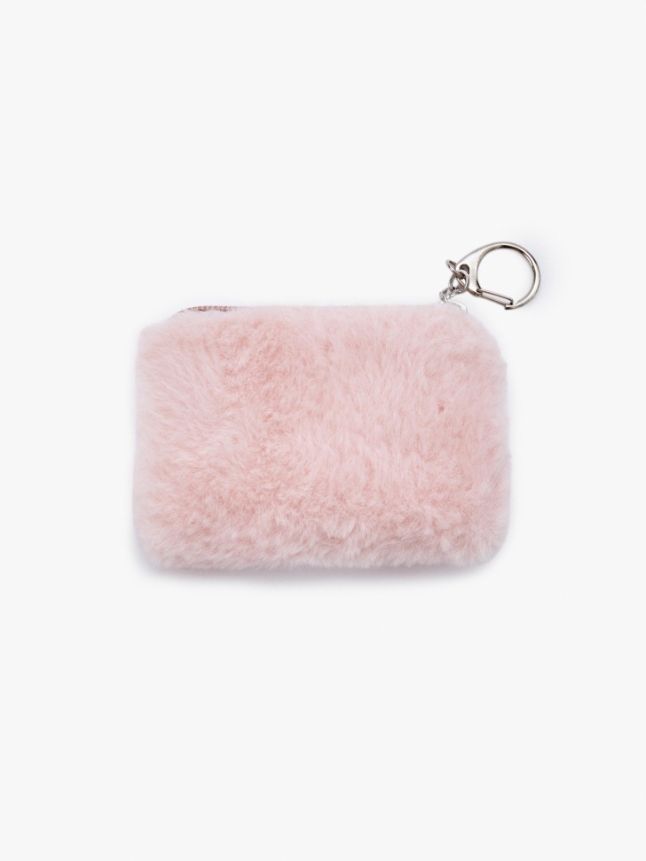 кошелек из искусственного меха детский с вышивкой  х смешарики от бренда sela вид слева