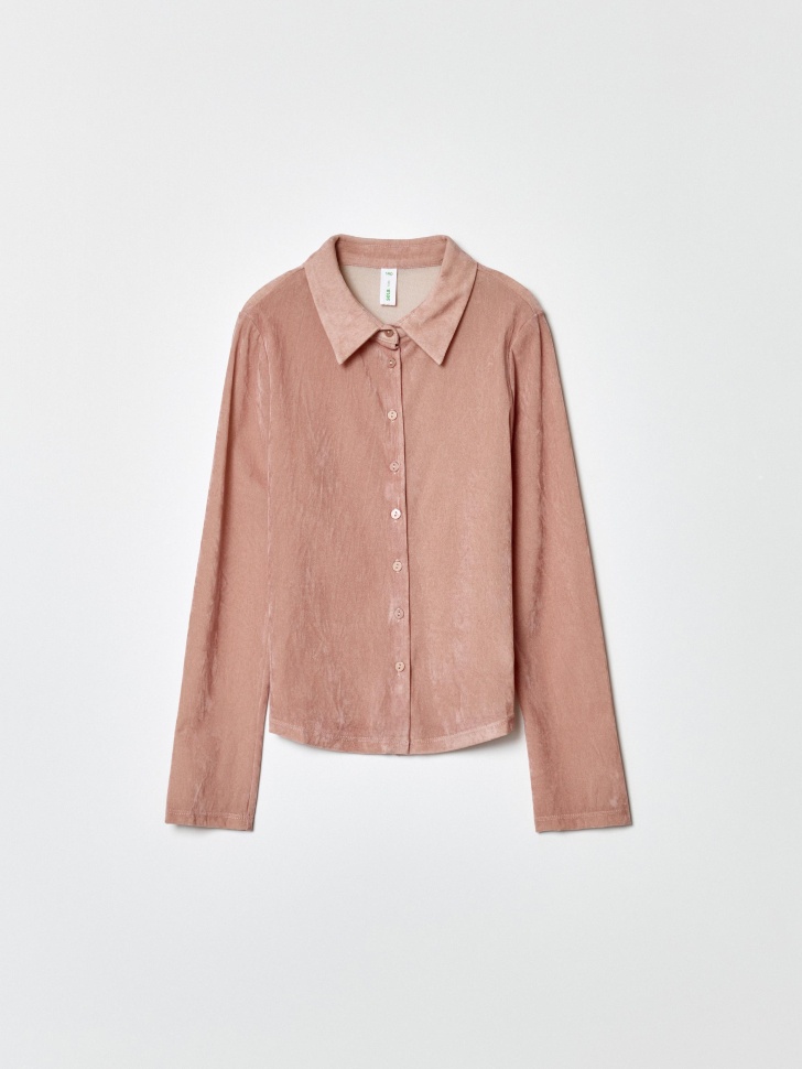 блузка из сетки с бархатным эффектом для девочек 4610517304063 фотография