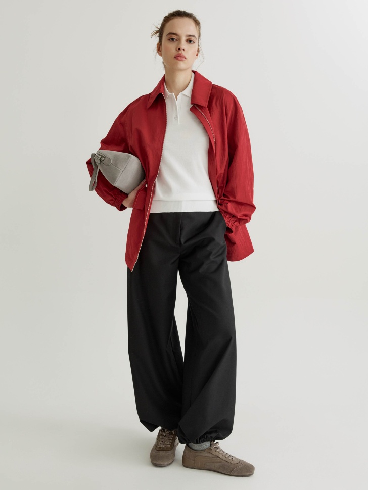 базовый джемпер-поло с коротким рукавом от известного бренда по акции