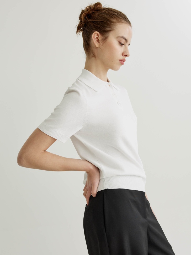 базовый джемпер-поло с коротким рукавом из россии купить с доставкой