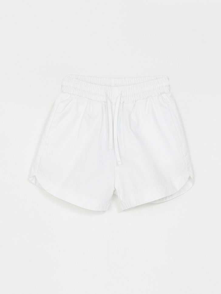 Хлопковые шорты для девочек (белый, 98)