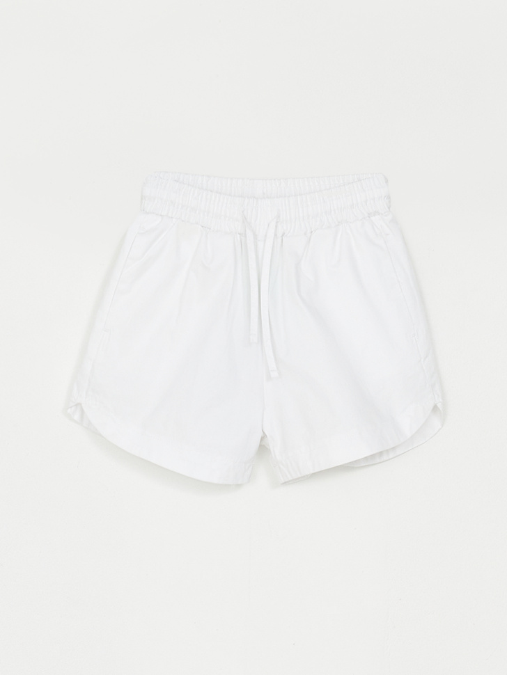 Хлопковые шорты для девочек (белый, 98)