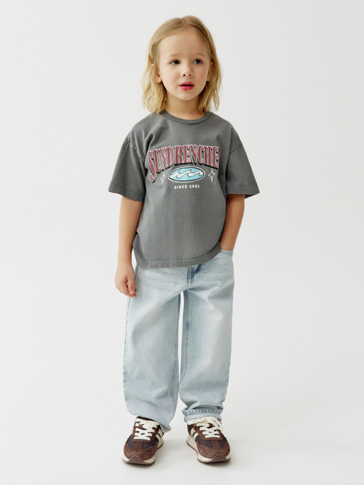 футболка оверсайз с принтом для мальчиков от бренда sela вид слева