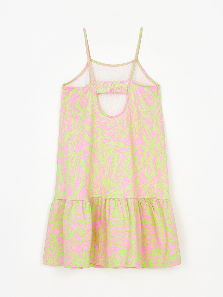 Трикотажное платье на бретелях для девочек (розовый, 128) sela 4680168716850 - фото 5