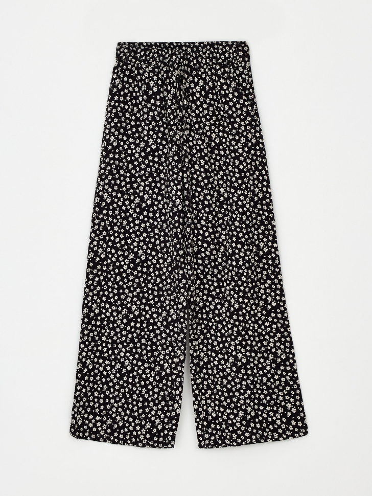 Картинка - Широкие брюки из муслина для девочек (черный, 122) 4680168679964