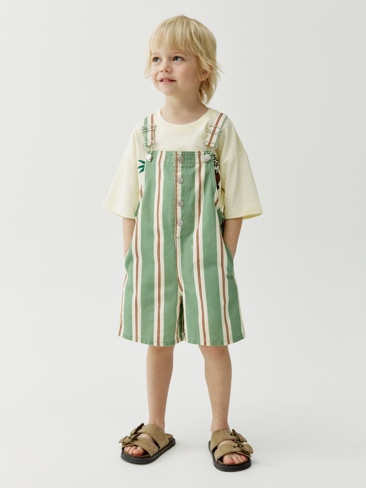 джинсовый комбинезон в полоску детский 4610517887719 фотография