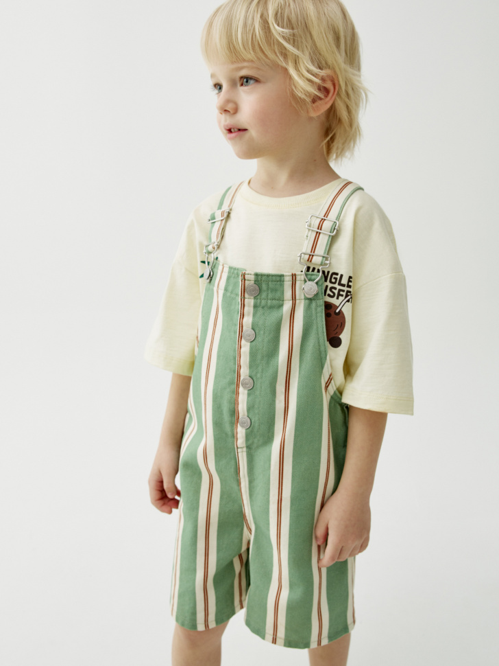 джинсовый комбинезон в полоску детский по цене 2299 руб вид справа