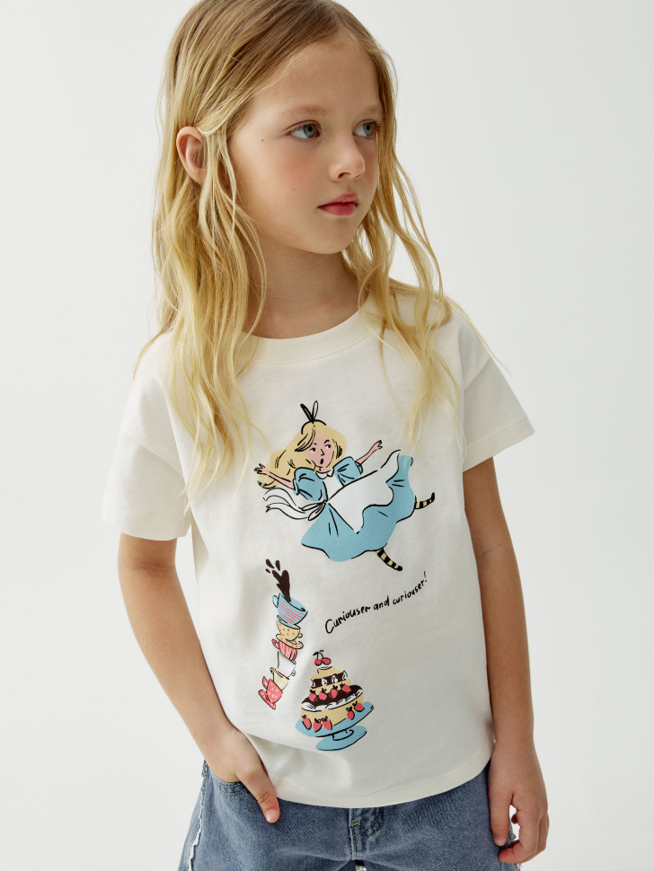 Футболка оверсайз Sela с принтом, белый, арт. 54743