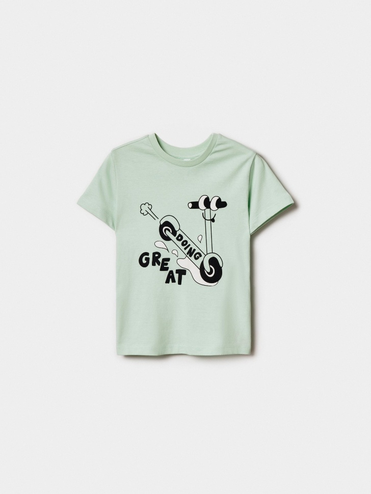 Футболка оверсайз SELA с принтом, зеленый, арт. 51510