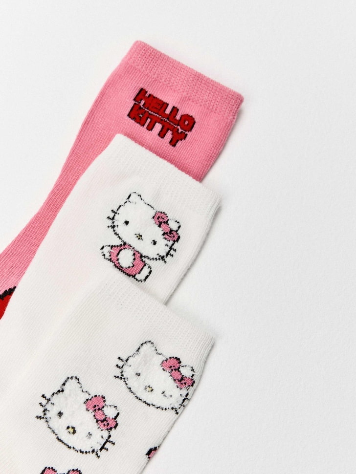 Набор из 3 пар носков с принтом Hello Kitty для девочек. Фото №2
