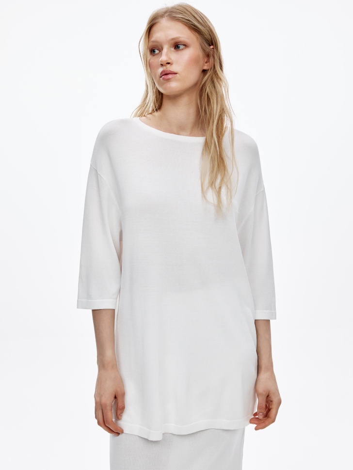 Джемпер Sela оверсайз, белый, арт. 53620