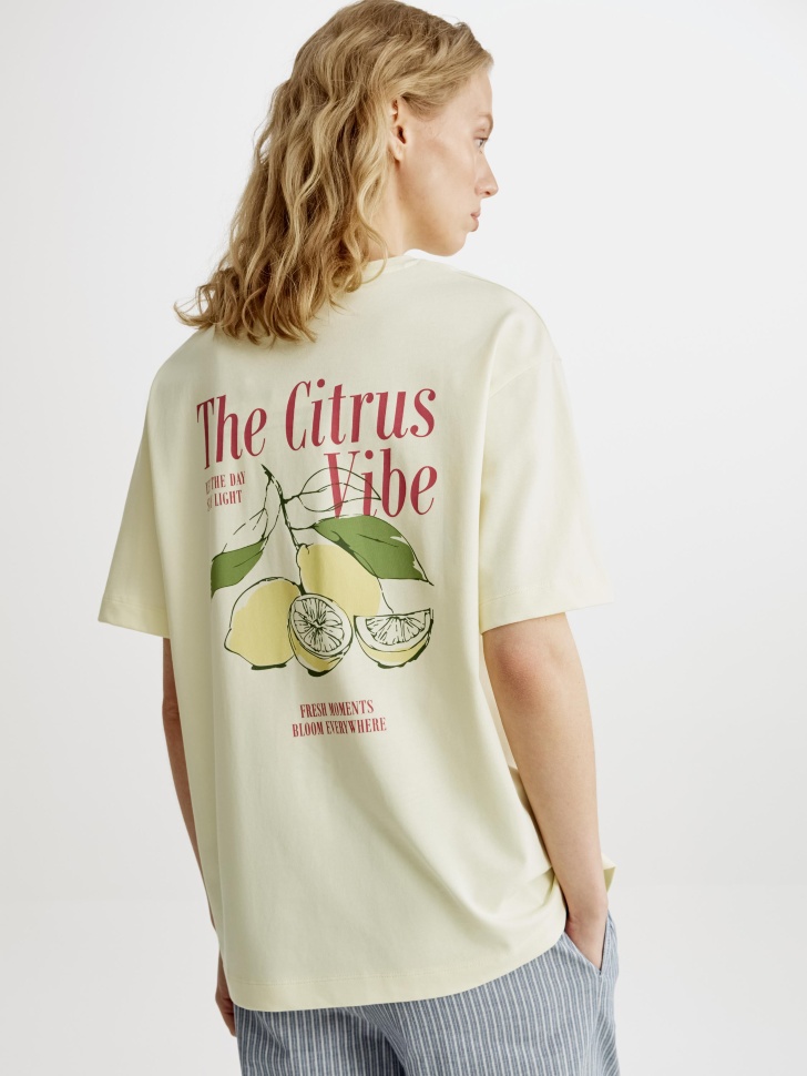 Футболка оверсайз Sela The Citrus Vibe, бежевый, арт. 55365