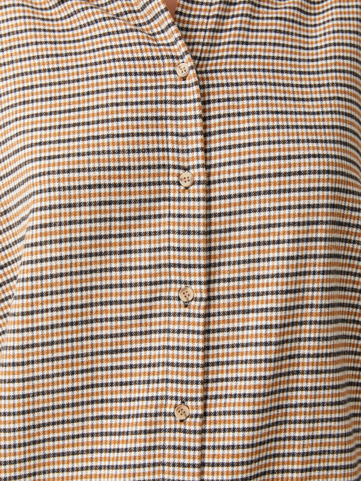 Фланелевая рубашка в клетку (коричневый, S) sela 4640078796922 - фото 5