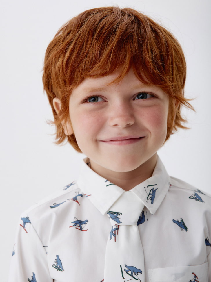 рубашка с принтом и галстуком для мальчиков 4610517085474 в интернет магазине