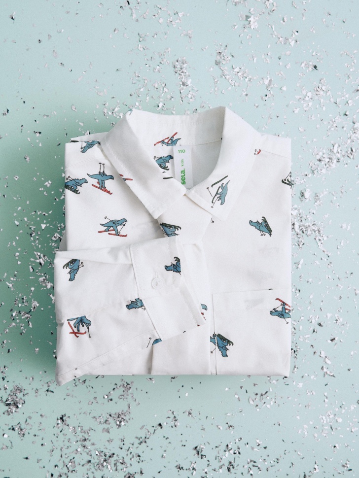 

Рубашка с принтом и галстуком для мальчиков, SL5811060502