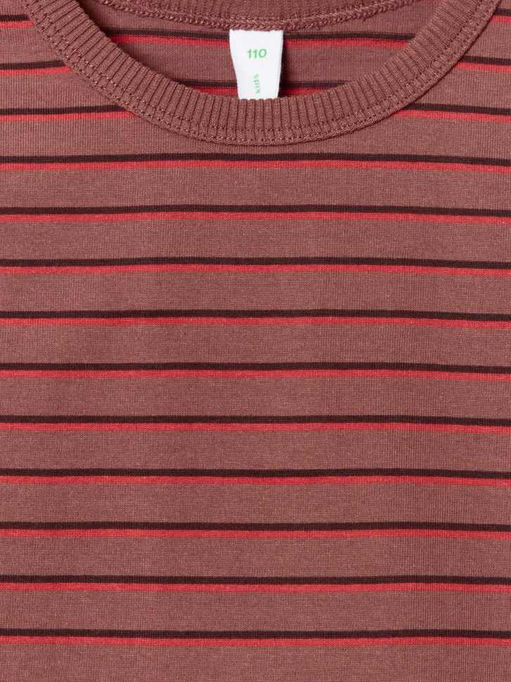 базовый лонгслив в полоску детский от бренда sela вид слева