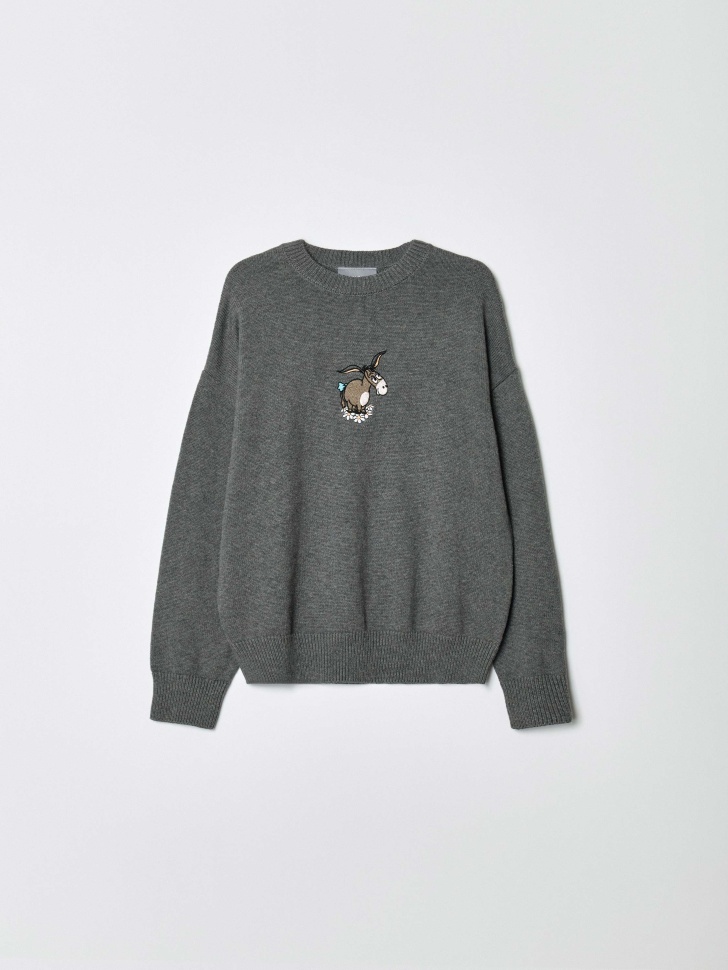 Вязаный джемпер SELA x Союзмультфильм, серый, арт. 35064