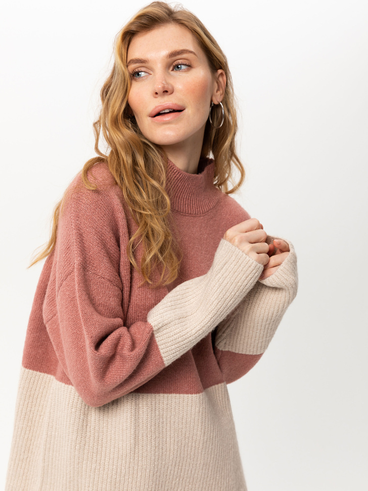 свитер женский (розовый, XS)