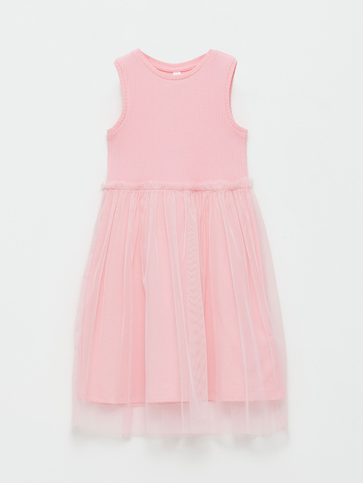 Платье с юбкой из сетки для девочек (розовый, 140/ 10-11 YEARS) от Sela