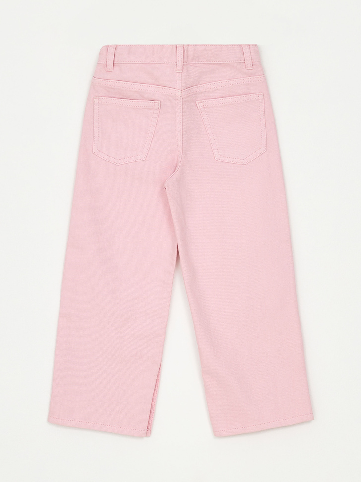 Широкие джинсы с разрезами для девочек (розовый, 110) sela 4680168504136 - фото 5