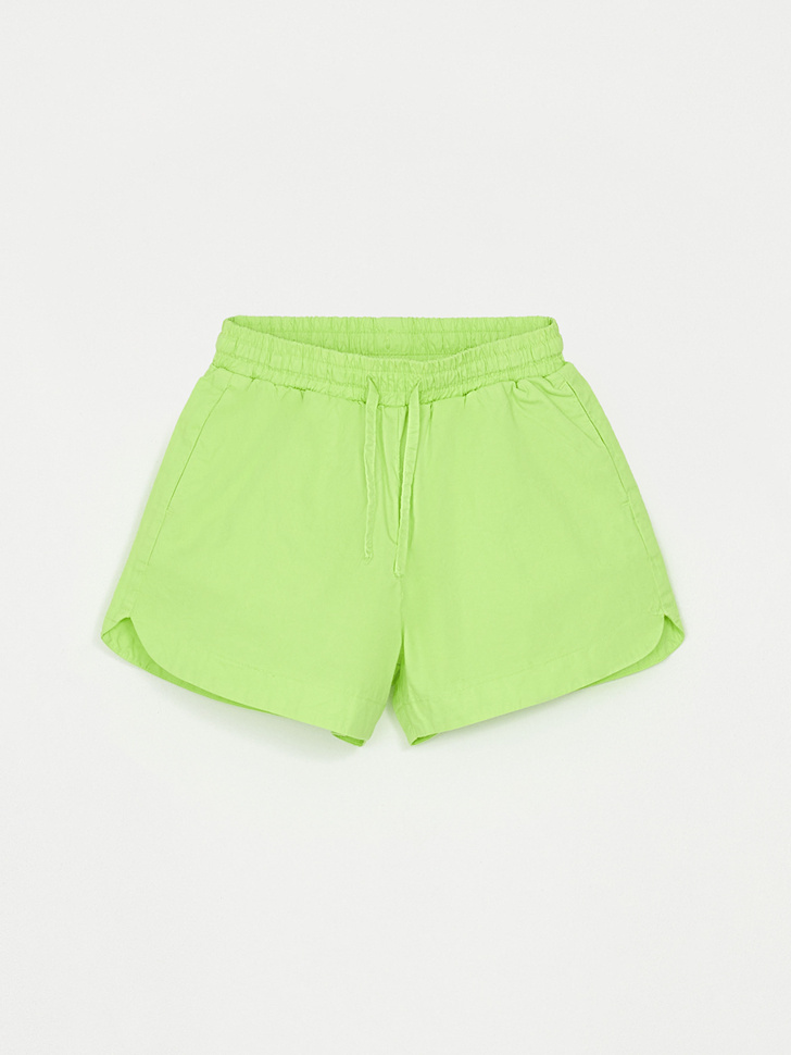 Хлопковые шорты для девочек (зеленый, 110)