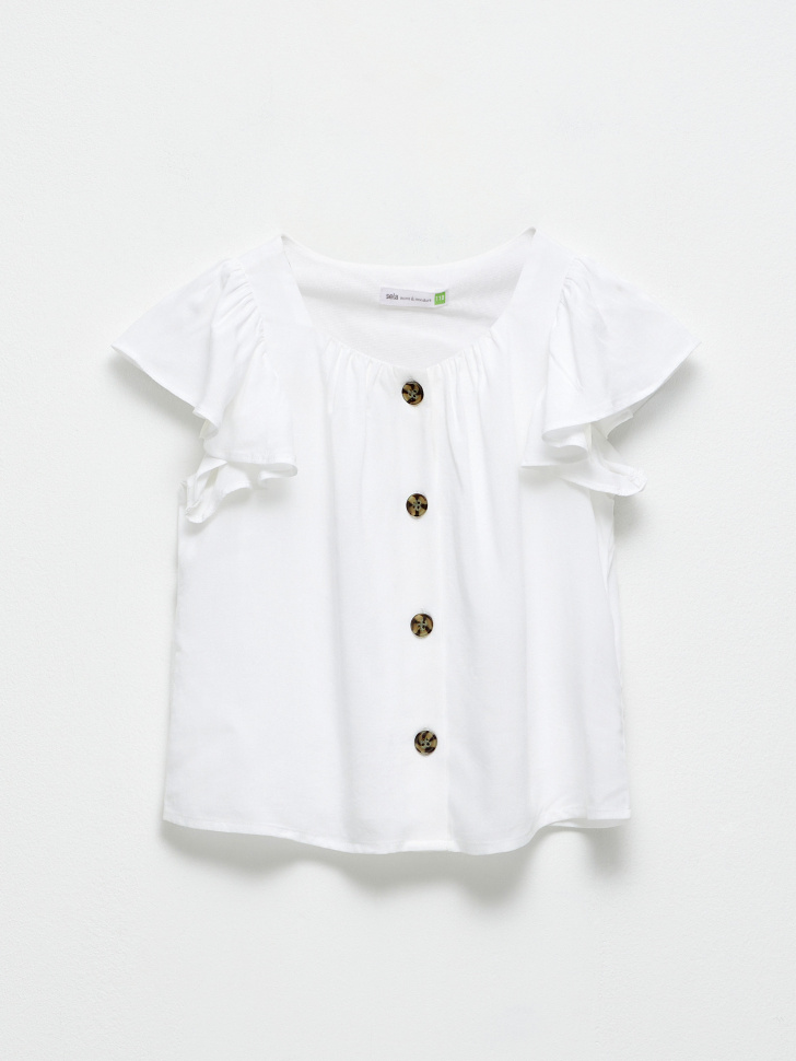 блузка для девочек (белый, 98) от Sela
