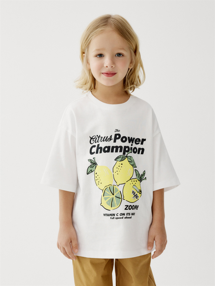 

Футболка оверсайз с принтом для мальчиков, SL6804060205