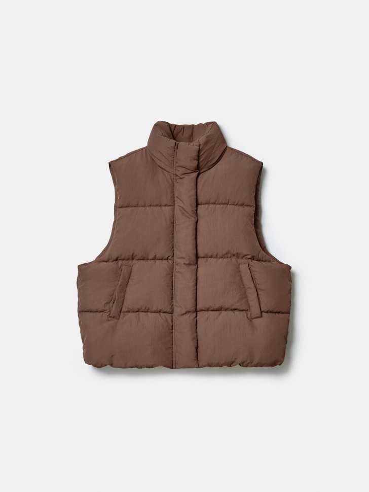 Стеганый жилет SELA для девочек, коричневый, арт. 43970
