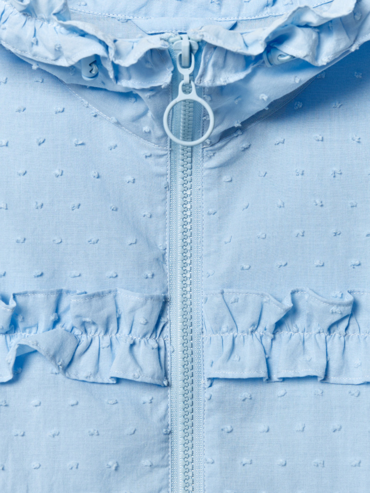 ветровка из хлопка с оборками для девочек из хлопка спереди