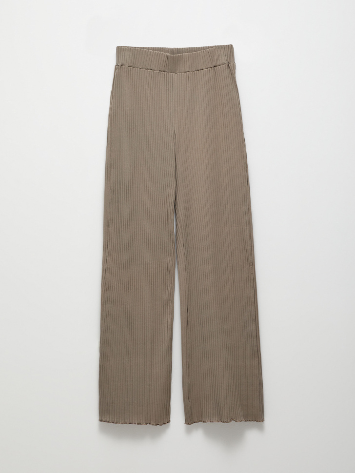 Трикотажные широкие брюки (коричневый, L) от Sela