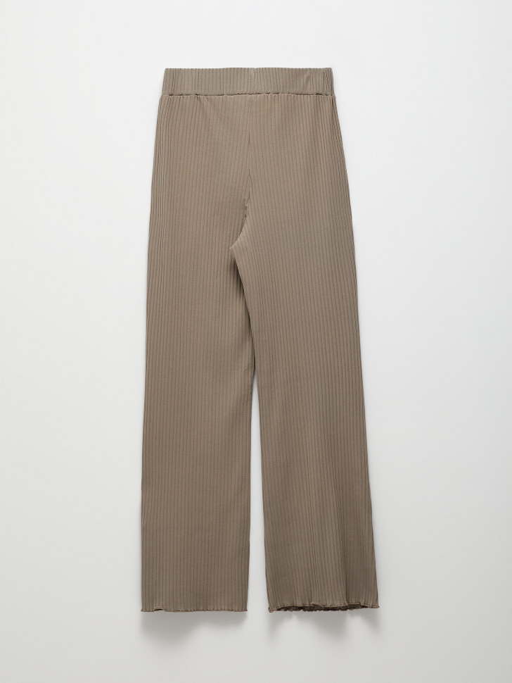 Трикотажные широкие брюки (коричневый, L) от Sela