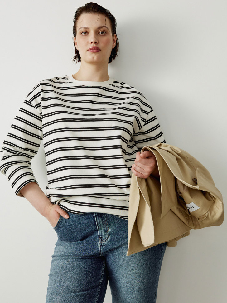 лонгслив анна оверсайз в полоску 4610517439697 фотография