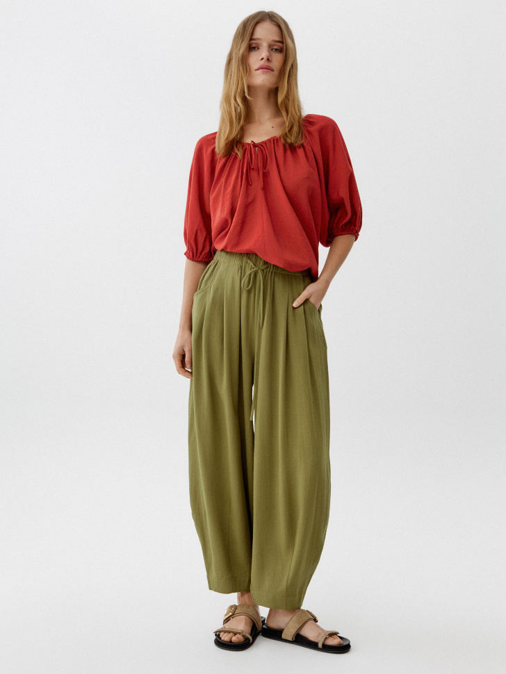 Брюки аладдины Sela, зеленый, арт. 52380