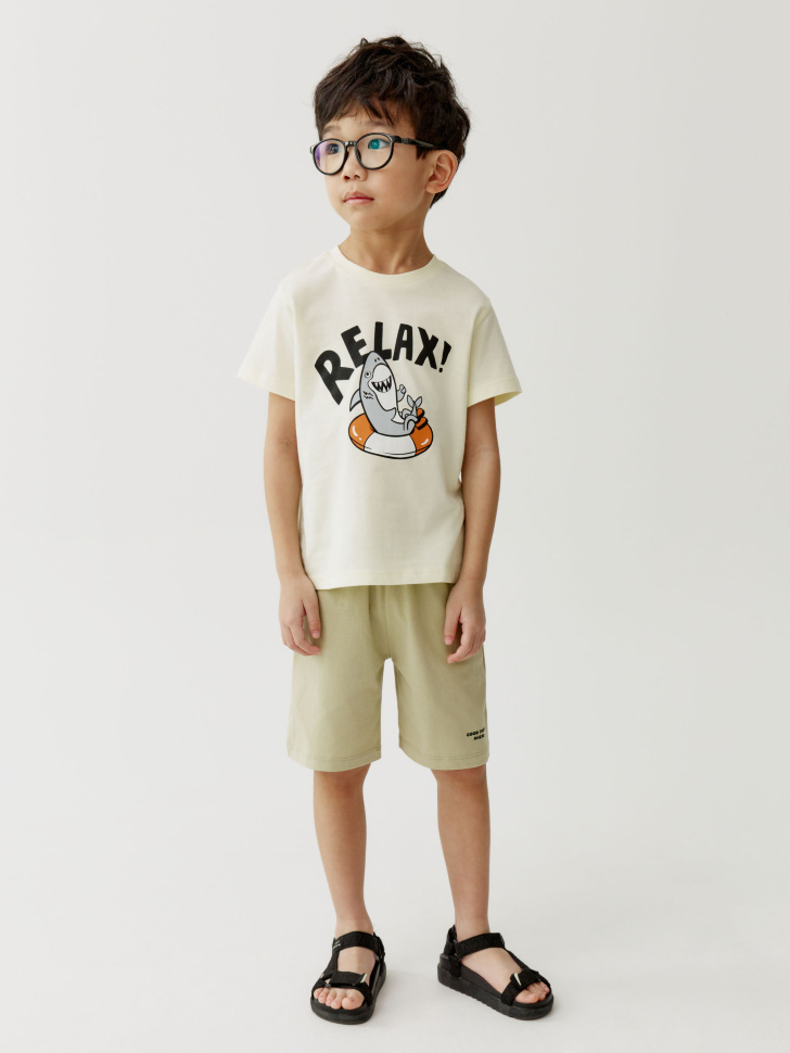 футболка оверсайз с принтом для мальчиков от бренда sela вид слева