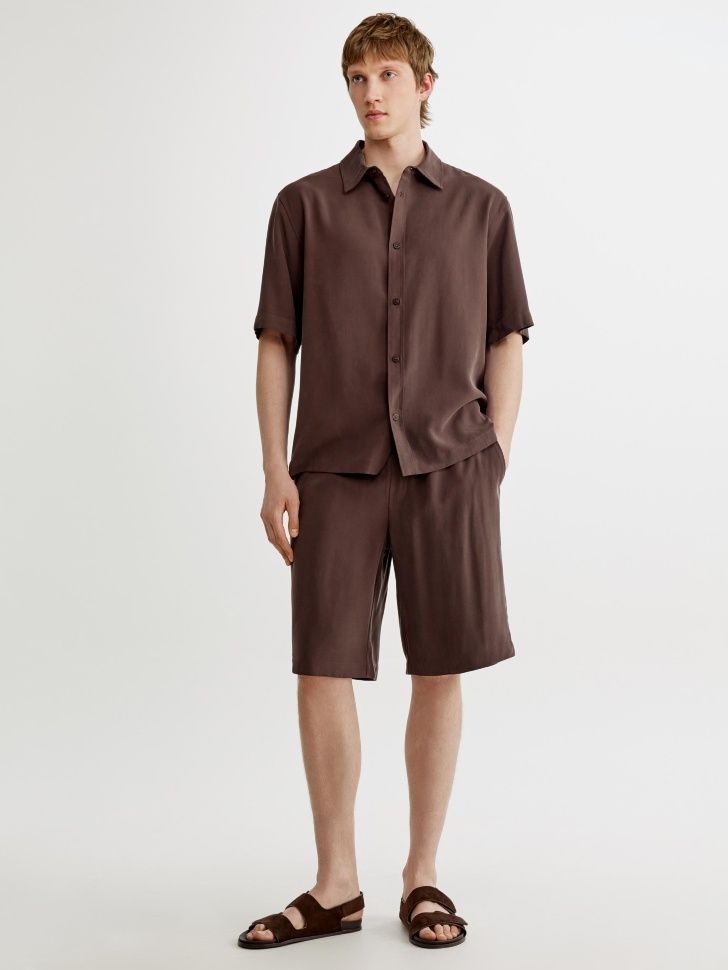 Шорты мужские Sela из твила, коричневый, арт. 54405